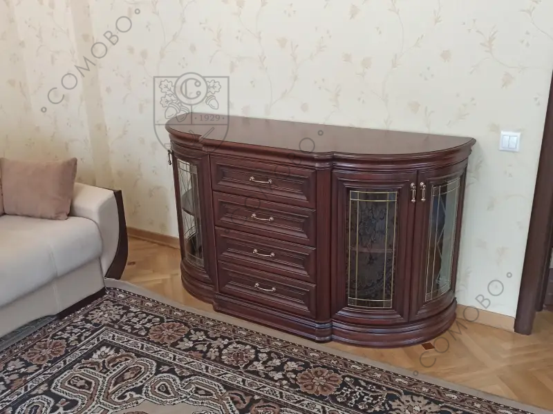 Комод малый «Василиса» витраж Мозаика, дерево, шпон, цвет махагон патина