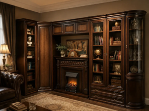 Угловая библиотека «Василиса» из массива дерева